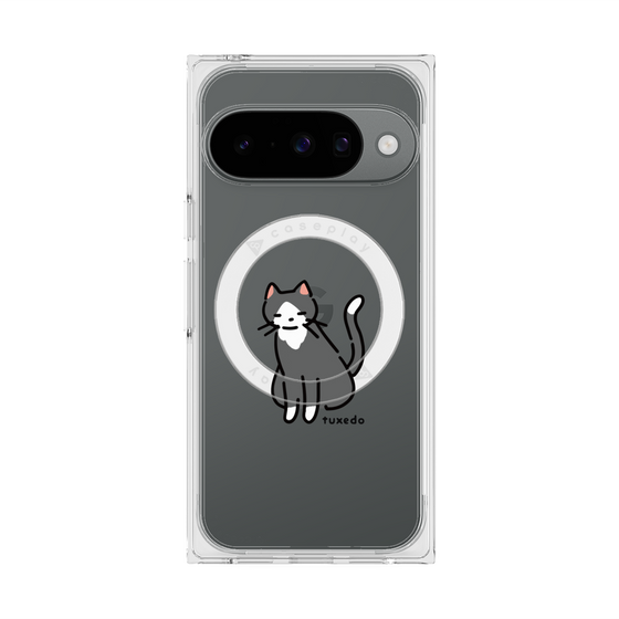 プレミアムスクエアケース with Pixelsnap［ オリジナル - CASEPLAYネコ - tuxedo ］