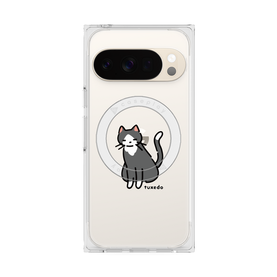 プレミアムスクエアケース with Pixelsnap［ オリジナル - CASEPLAYネコ - tuxedo ］