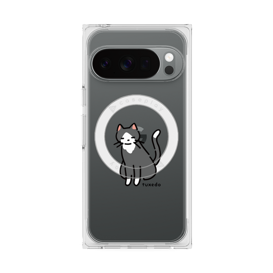 プレミアムスクエアケース with Pixelsnap［ オリジナル - CASEPLAYネコ - tuxedo ］