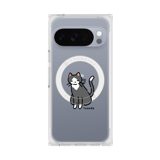 プレミアムスクエアケース with Pixelsnap［ オリジナル - CASEPLAYネコ - tuxedo ］