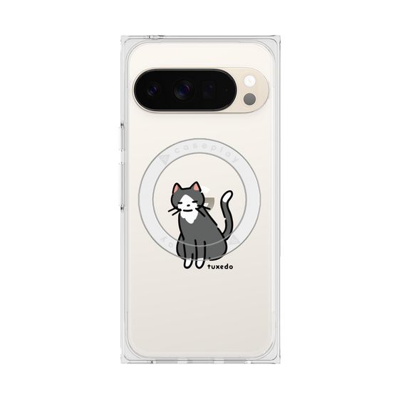 プレミアムスクエアケース with Pixelsnap［ オリジナル - CASEPLAYネコ - tuxedo ］