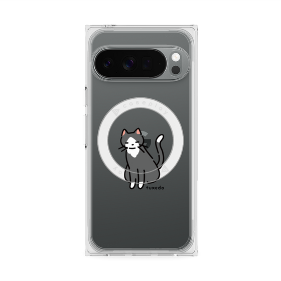 プレミアムスクエアケース with Pixelsnap［ オリジナル - CASEPLAYネコ - tuxedo ］