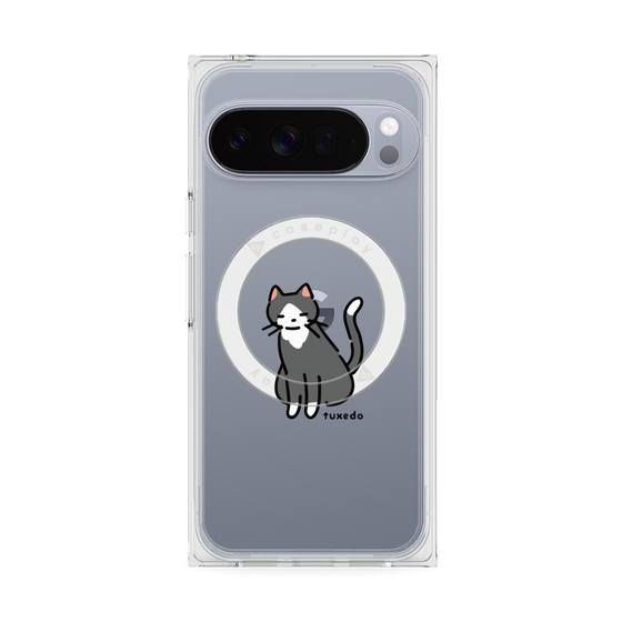 プレミアムスクエアケース with Pixelsnap［ オリジナル - CASEPLAYネコ - tuxedo ］
