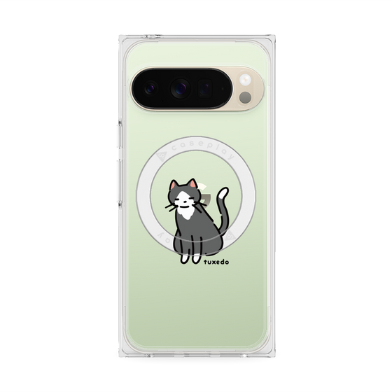 プレミアムスクエアケース with Pixelsnap［ オリジナル - CASEPLAYネコ - tuxedo ］