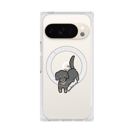 プレミアムスクエアケース with Pixelsnap［ オリジナル - CASEPLAYイヌ - dachsund ］