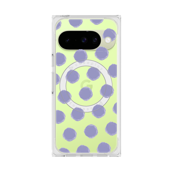 プレミアムスクエアケース with Pixelsnap［ オリジナル - 推し色水玉 - パープル ］