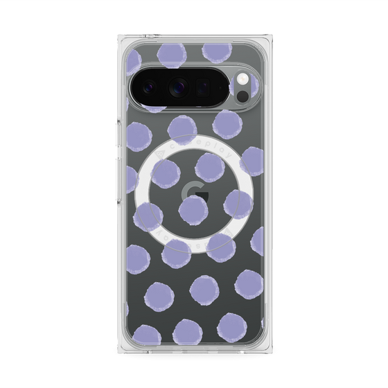 プレミアムスクエアケース with Pixelsnap［ オリジナル - 推し色水玉 - パープル ］