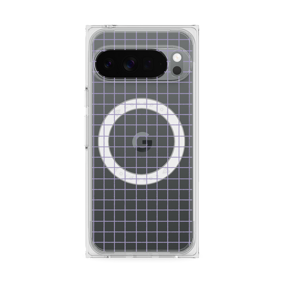 プレミアムスクエアケース with Pixelsnap［ オリジナル - 推し色チェック - パープル ］