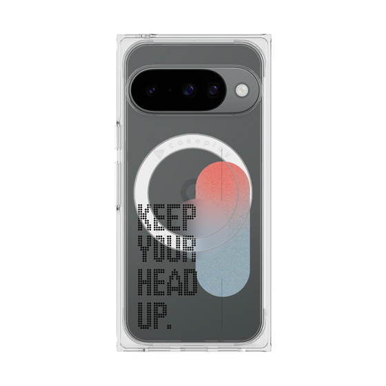 プレミアムスクエアケース with Pixelsnap［ オリジナル - ドットオーバーレイ - KEEP YOUR HEAD UP/A ］