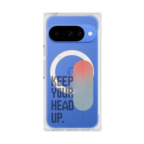 プレミアムスクエアケース with Pixelsnap［ オリジナル - ドットオーバーレイ - KEEP YOUR HEAD UP/A ］