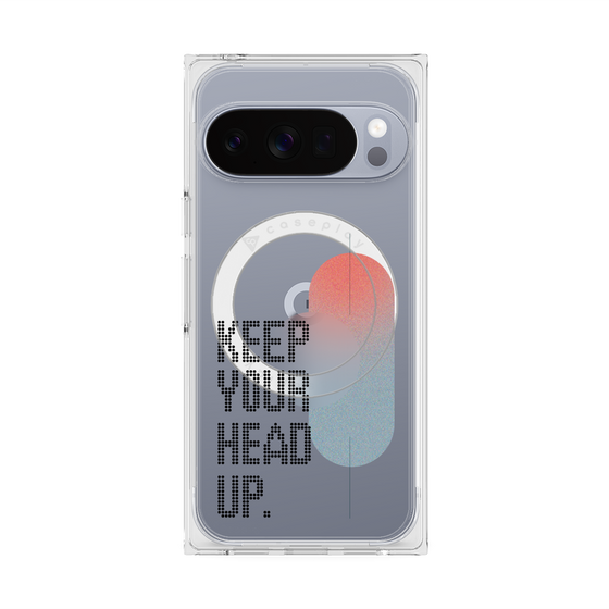 プレミアムスクエアケース with Pixelsnap［ オリジナル - ドットオーバーレイ - KEEP YOUR HEAD UP/A ］