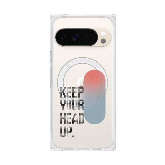 プレミアムスクエアケース with Pixelsnap［ オリジナル - ドットオーバーレイ - KEEP YOUR HEAD UP/A ］