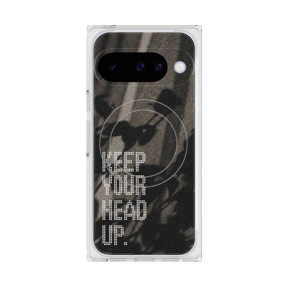 プレミアムスクエアケース with Pixelsnap［ オリジナル - ドットオーバーレイ - KEEP YOUR HEAD UP/B ］