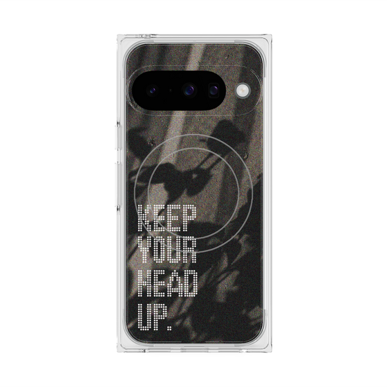 プレミアムスクエアケース with Pixelsnap［ オリジナル - ドットオーバーレイ - KEEP YOUR HEAD UP/B ］