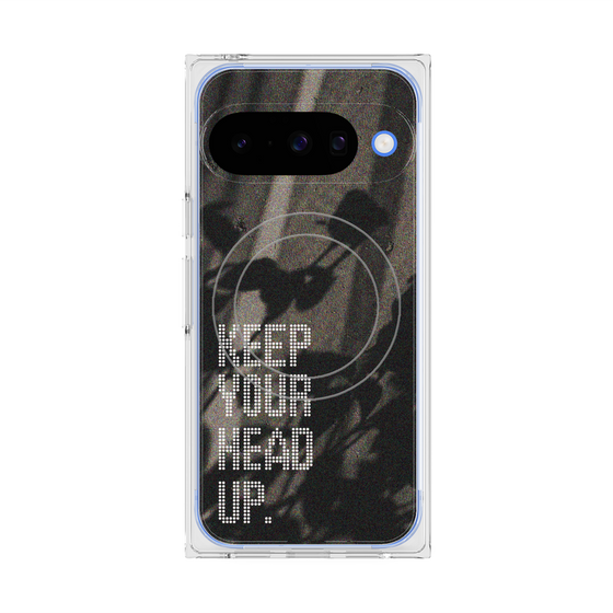 プレミアムスクエアケース with Pixelsnap［ オリジナル - ドットオーバーレイ - KEEP YOUR HEAD UP/B ］