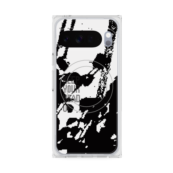 プレミアムスクエアケース with Pixelsnap［ オリジナル - ドットオーバーレイ - KEEP YOUR HEAD UP/C ］