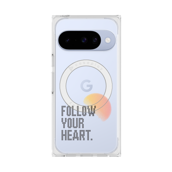 プレミアムスクエアケース with Pixelsnap［ オリジナル - ドットオーバーレイ - FOLLOW YOUR HEART/A ］