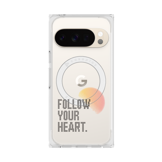 プレミアムスクエアケース with Pixelsnap［ オリジナル - ドットオーバーレイ - FOLLOW YOUR HEART/A ］