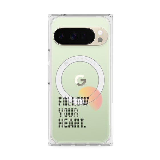 プレミアムスクエアケース with Pixelsnap［ オリジナル - ドットオーバーレイ - FOLLOW YOUR HEART/A ］
