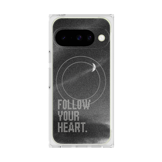 プレミアムスクエアケース with Pixelsnap［ オリジナル - ドットオーバーレイ - FOLLOW YOUR HEART/B ］