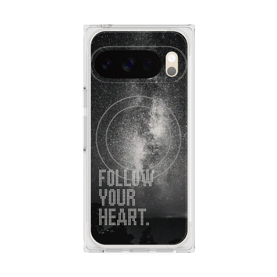 プレミアムスクエアケース with Pixelsnap［ オリジナル - ドットオーバーレイ - FOLLOW YOUR HEART/C ］