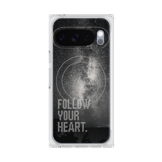 プレミアムスクエアケース with Pixelsnap［ オリジナル - ドットオーバーレイ - FOLLOW YOUR HEART/C ］