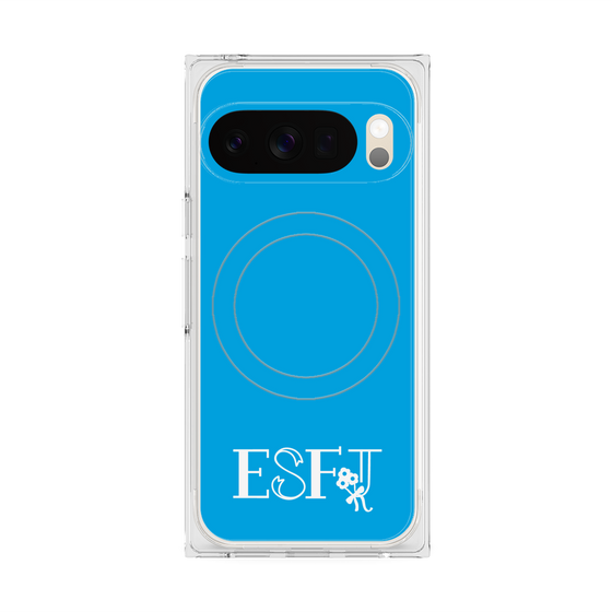 プレミアムスクエアケース with Pixelsnap［ オリジナル - ESFJ 領事 - アルファベット - ブルー ］
