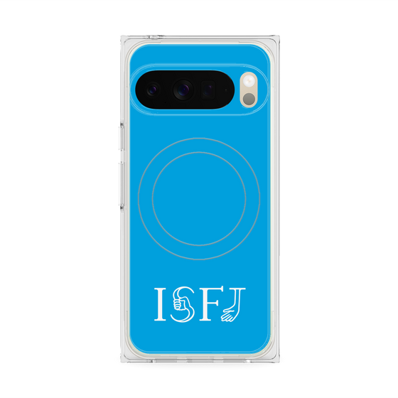 プレミアムスクエアケース with Pixelsnap［ オリジナル - ISFJ 擁護者 - アルファベット - ブルー ］