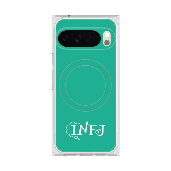 プレミアムスクエアケース with Pixelsnap［ オリジナル - INFJ 提唱者 - アルファベット - グリーン ］
