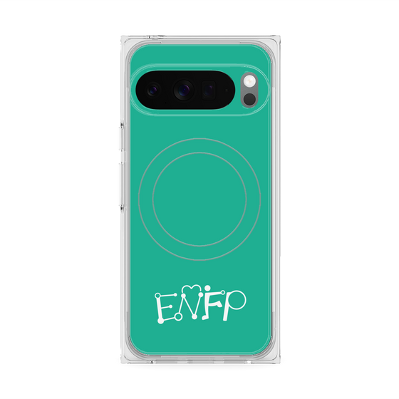プレミアムスクエアケース with Pixelsnap［ オリジナル - ENFP 運動家 - アルファベット - グリーン ］