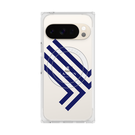プレミアムスクエアケース with Pixelsnap［ LANVIN COLLECTION - ロゴ - ネイビー ］