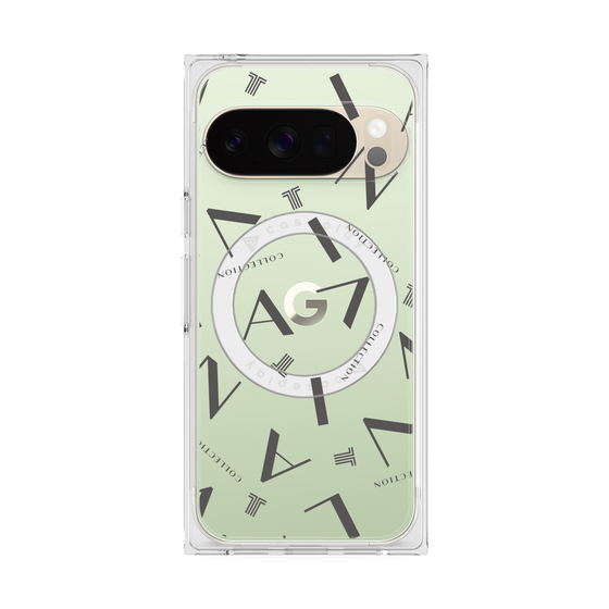 プレミアムスクエアケース with Pixelsnap［ LANVIN COLLECTION - タイポグラフィ - グレー ］