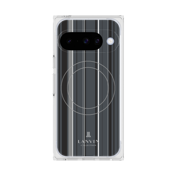 プレミアムスクエアケース with Pixelsnap［ LANVIN COLLECTION - ストライプ - グレー ］
