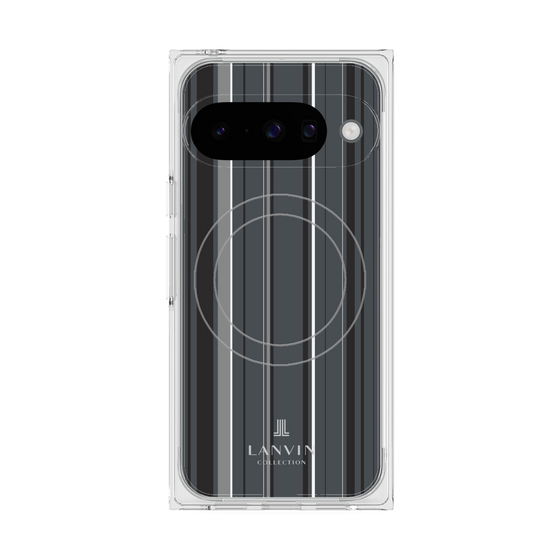 プレミアムスクエアケース with Pixelsnap［ LANVIN COLLECTION - ストライプ - グレー ］