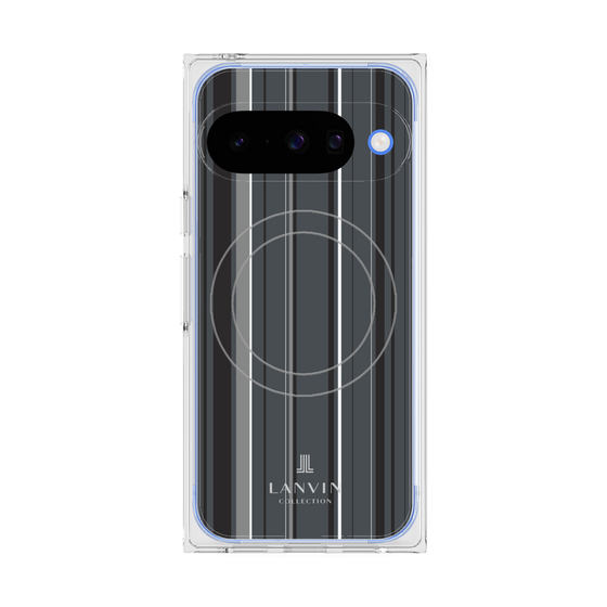 プレミアムスクエアケース with Pixelsnap［ LANVIN COLLECTION - ストライプ - グレー ］