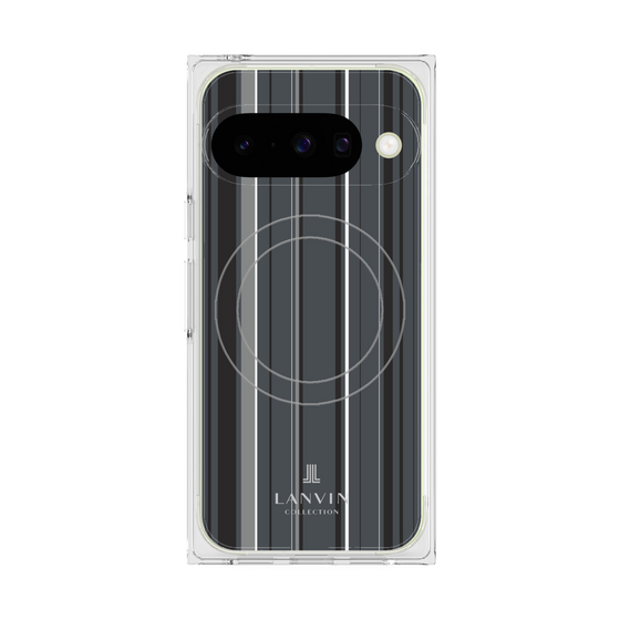 プレミアムスクエアケース with Pixelsnap［ LANVIN COLLECTION - ストライプ - グレー ］