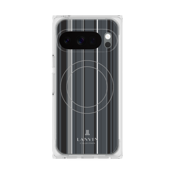 プレミアムスクエアケース with Pixelsnap［ LANVIN COLLECTION - ストライプ - グレー ］