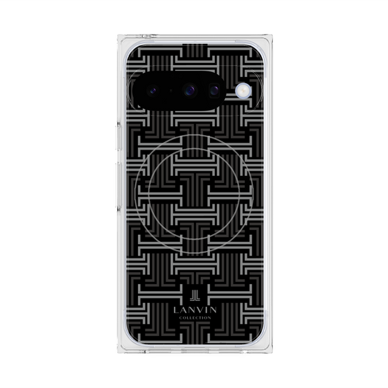 プレミアムスクエアケース with Pixelsnap［ LANVIN COLLECTION - モノグラム - 黒 ］