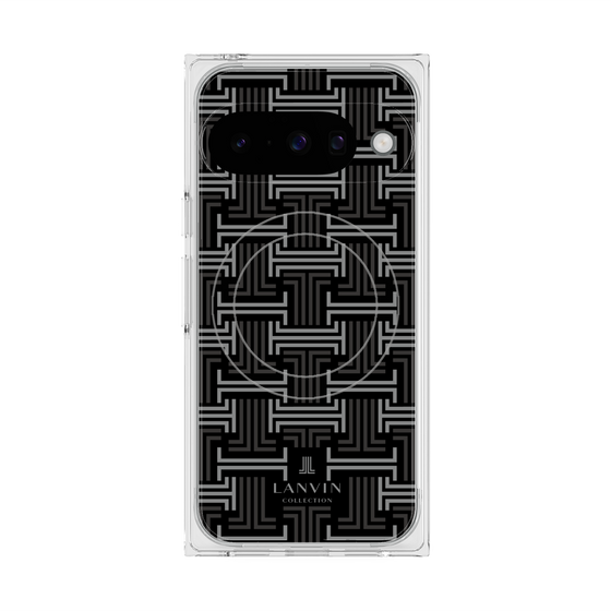 プレミアムスクエアケース with Pixelsnap［ LANVIN COLLECTION - モノグラム - 黒 ］