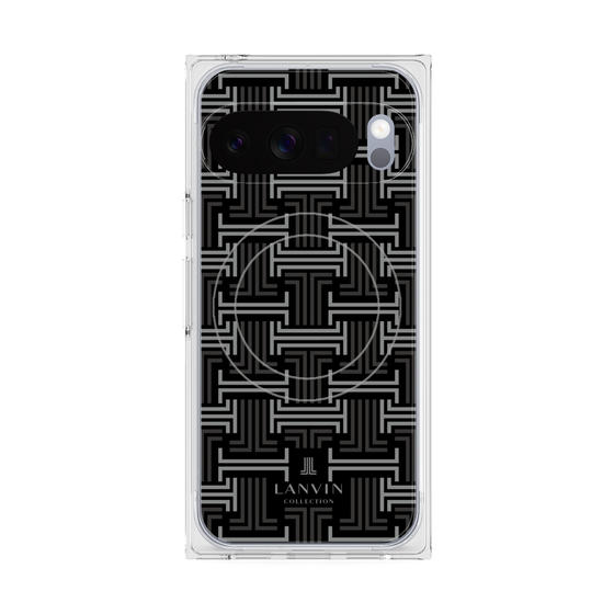 プレミアムスクエアケース with Pixelsnap［ LANVIN COLLECTION - モノグラム - 黒 ］