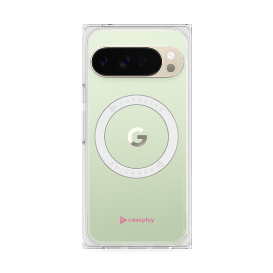 プレミアムスクエアケース with Pixelsnap［ オリジナル - caseplayロゴ - ピンク/A ］