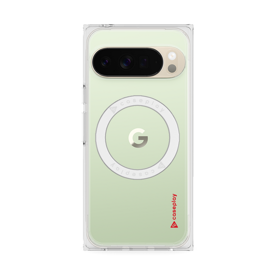 プレミアムスクエアケース with Pixelsnap［ オリジナル - caseplayロゴ - レッド/B ］