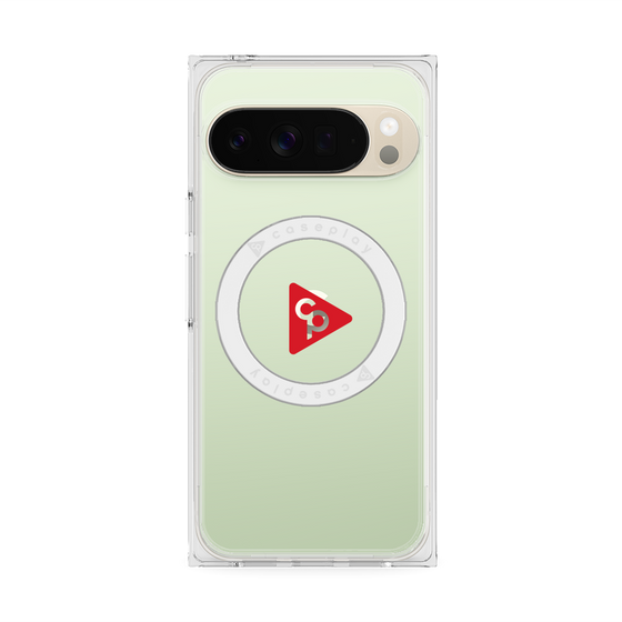 プレミアムスクエアケース with Pixelsnap［ オリジナル - caseplayロゴ - レッド/C ］
