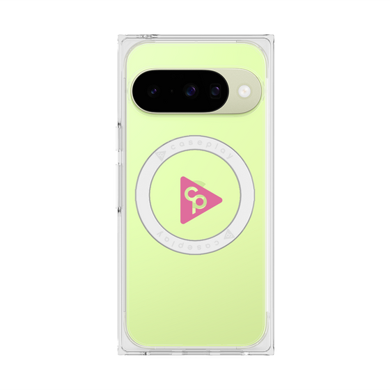 プレミアムスクエアケース with Pixelsnap［ オリジナル - caseplayロゴ - ピンク/C ］
