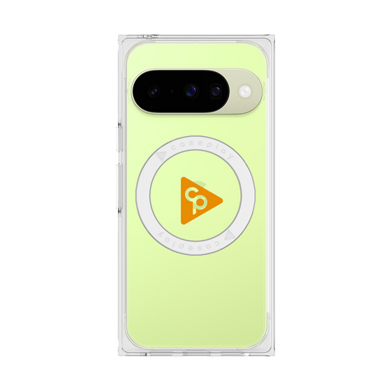プレミアムスクエアケース with Pixelsnap［ オリジナル - caseplayロゴ - オレンジ/C ］