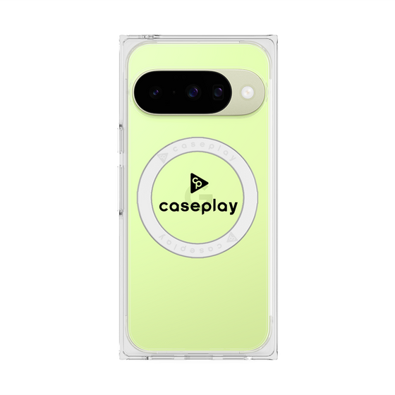 プレミアムスクエアケース with Pixelsnap［ オリジナル - caseplayロゴ - ブラック/D ］