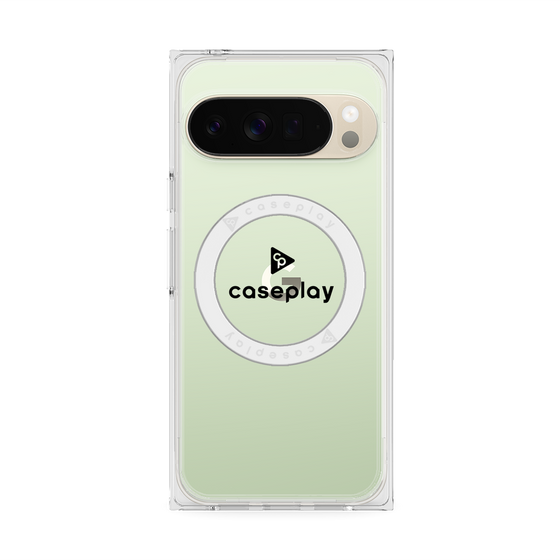 プレミアムスクエアケース with Pixelsnap［ オリジナル - caseplayロゴ - ブラック/D ］