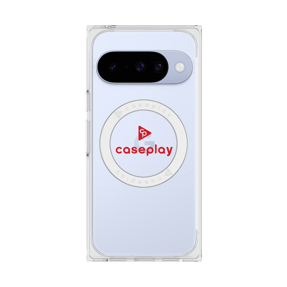 プレミアムスクエアケース with Pixelsnap［ オリジナル - caseplayロゴ - レッド/D ］