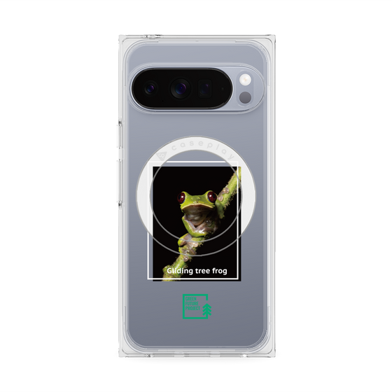 プレミアムスクエアケース with Pixelsnap［ Green Future Project - Gliding tree frog ］