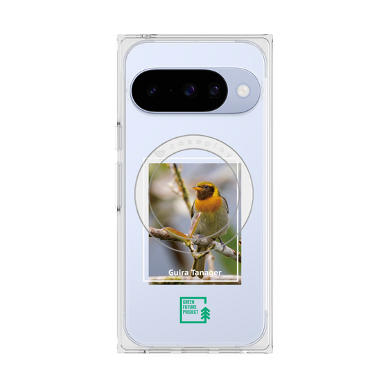 プレミアムスクエアケース with Pixelsnap［ Green Future Project - Guira Tanager ］